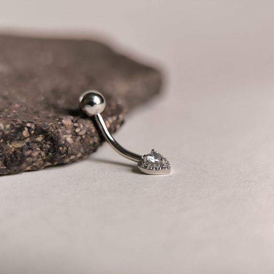 Серебряный пирсинг с фианитами