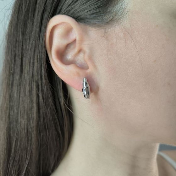 Silver earrings without stones