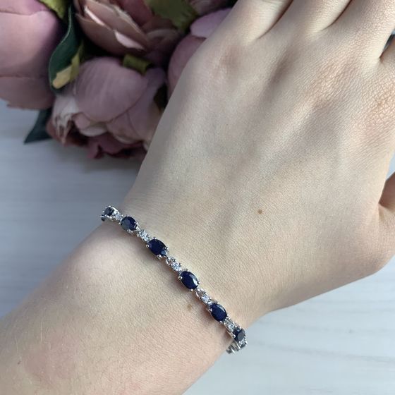 Серебряный браслет с сапфиром 7.906ct