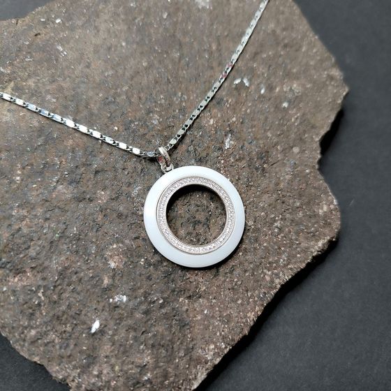 Серебряная подвеска с керамикой