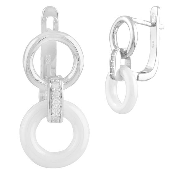 Silver earrings with ceramics
