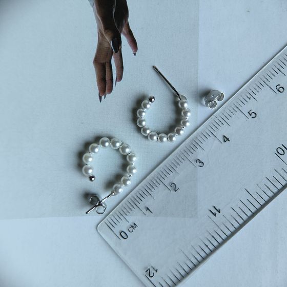 Серебряные серьги с жемчугом 4.75ct