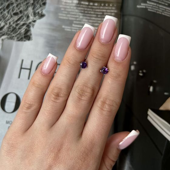 Серебряные серьги с аметистом