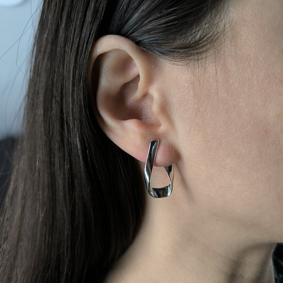 Серебряные серьги без камней