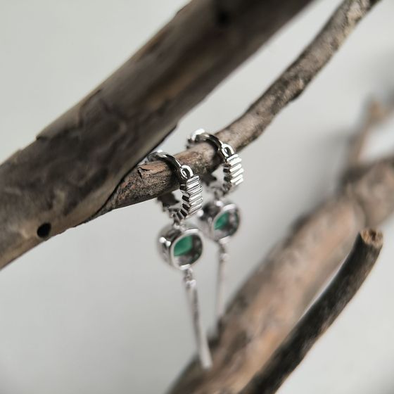 Silver earrings with agate 1.55ct