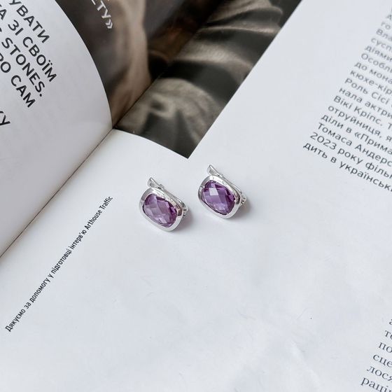 Серебряные серьги с александритом 7.567ct