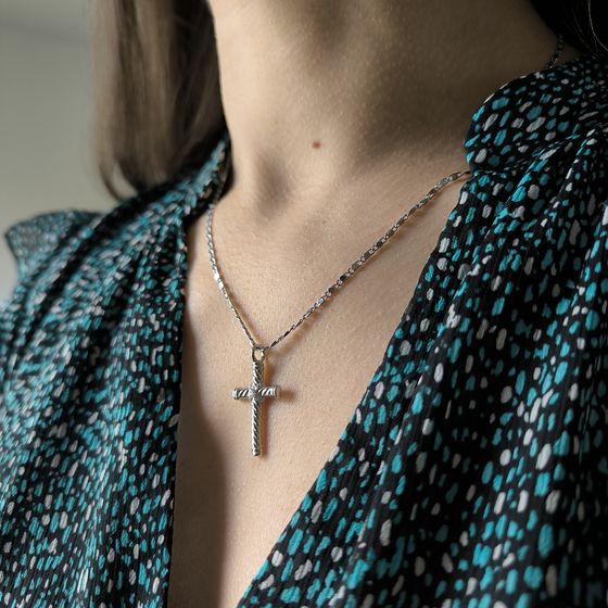 Silver cross without stones