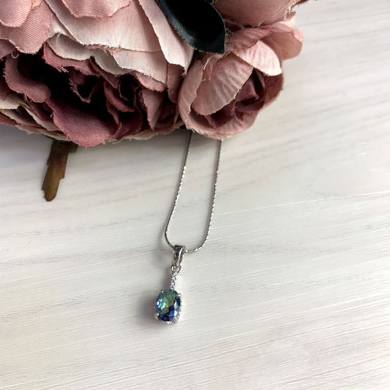 Серебряная подвеска с мистик топазом