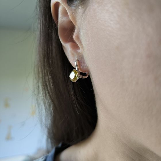 Silver earrings with citrine nano