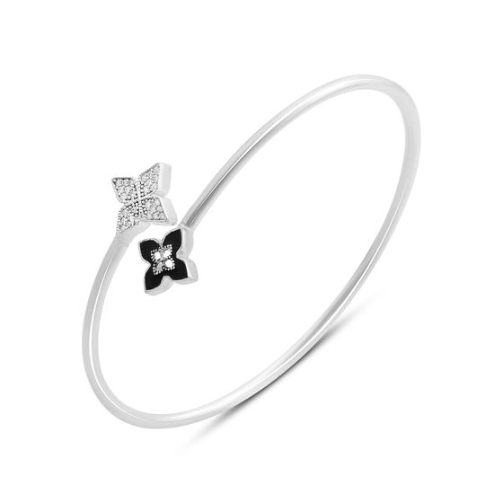 Silver bracelet with cubic zirconia and enamel