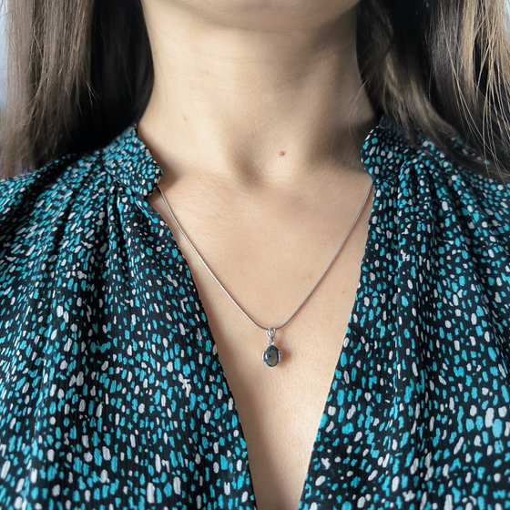 Серебряная подвеска с топазом Лондон Блю 0.825ct