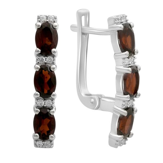 Silver earrings with garnet 3.642ct