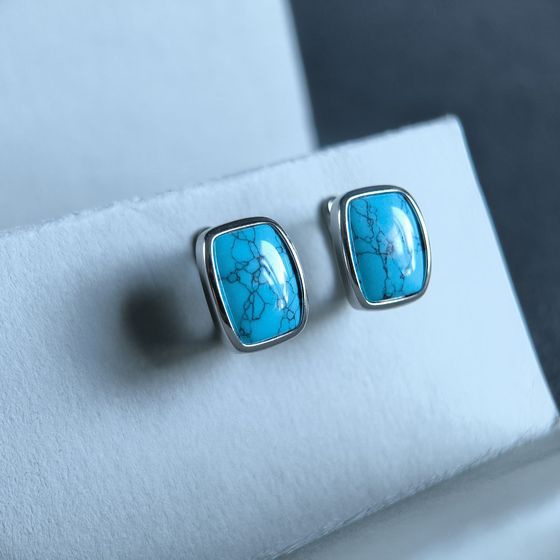 Silver earrings with turquoise