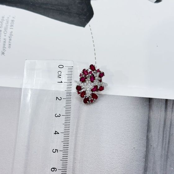 Срібна каблучка з рубіном 4.609ct
