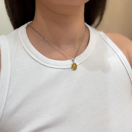 Серебряная подвеска с цитрином nano