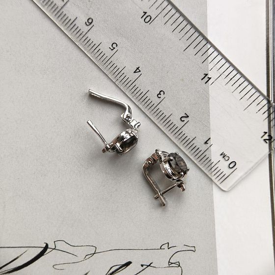 Серебряные серьги с раухтопазом (дымчатым кварцем) 3.6ct