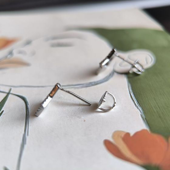 Silver Earrings with Fianites