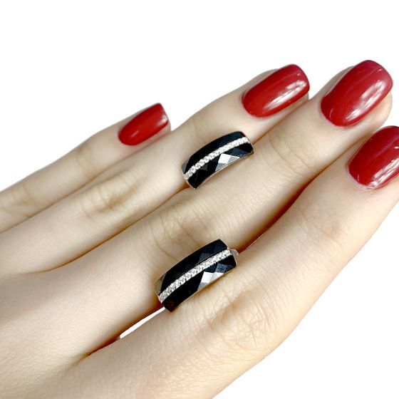 Silver earrings with ceramics