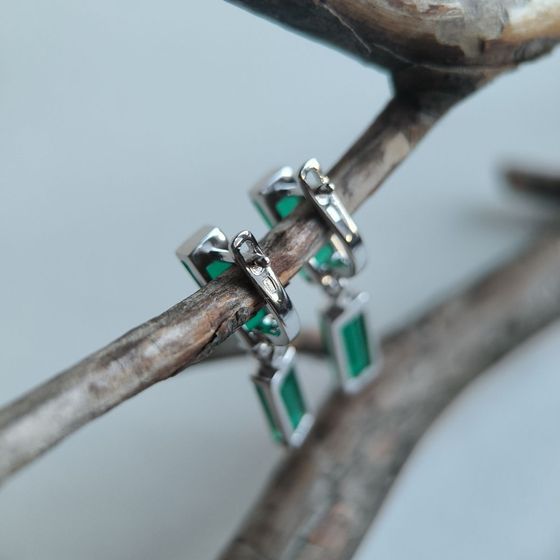 Серебряные серьги с агатом 10.042ct