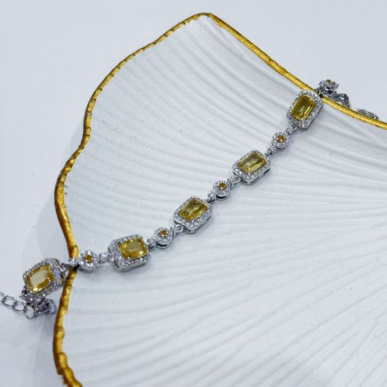 Серебряный браслет с цитрином nano 7.51ct