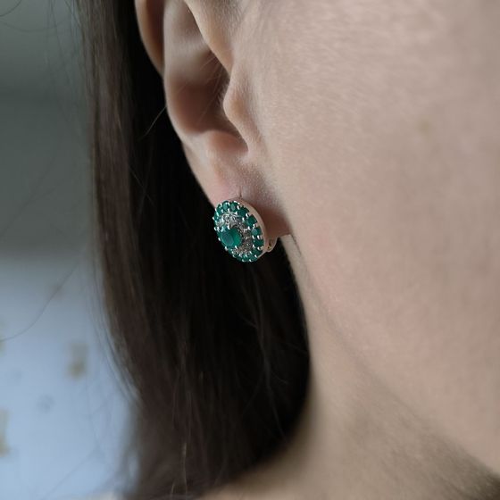 Срібні сережки з агатом 2.561ct