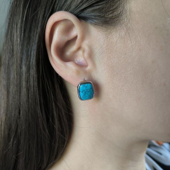 Silver earrings with turquoise