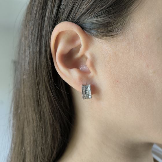 Silver Earrings with Fianites