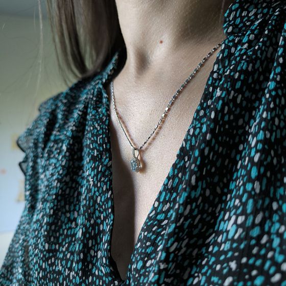 Серебряная подвеска с топазом 1.079ct