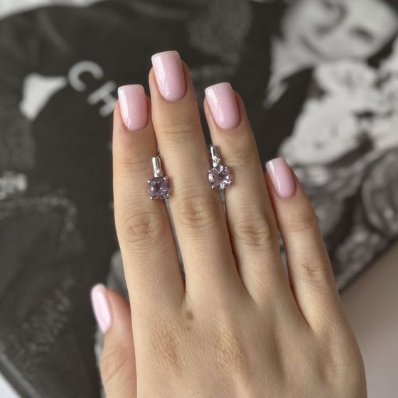 Серебряные серьги с аметистом 3.307ct