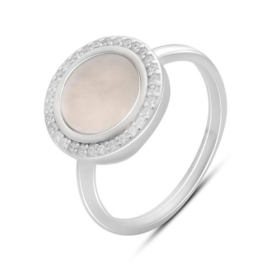 Silver ring with mother-of-pearl