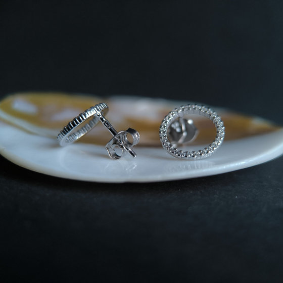 Silver Earrings with Fianites