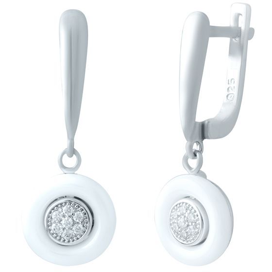 Silver earrings with ceramics