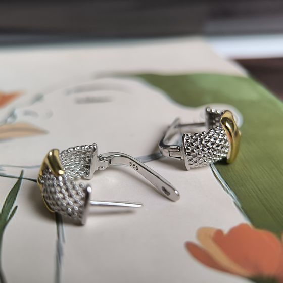 Silver earrings without stones