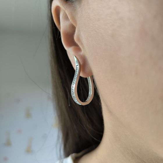 Silver Earrings with Fianites
