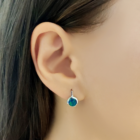 Серебряные серьги с опалом 0.65ct