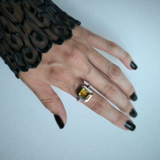 Срібна каблучка з цитрином nano 3.138ct