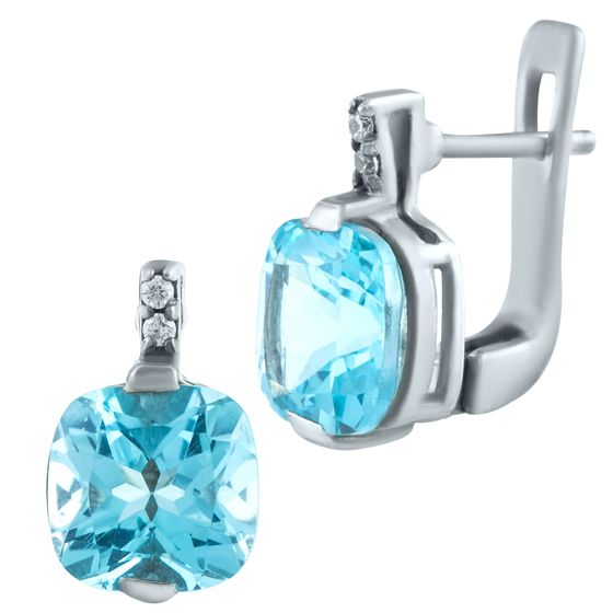 Серебряные серьги с топазом 3.815ct