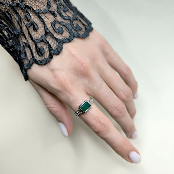 Серебряное кольцо с агатом 1.433ct