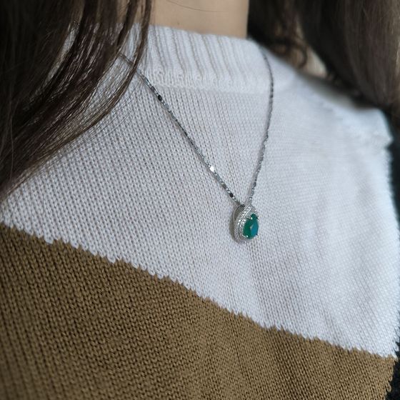 Серебряная подвеска с агатом 2.418ct