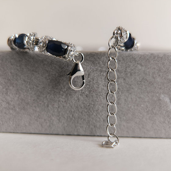 Серебряный браслет с сапфиром 12.81ct