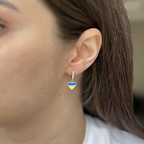 Срібні сережки з емаллю
