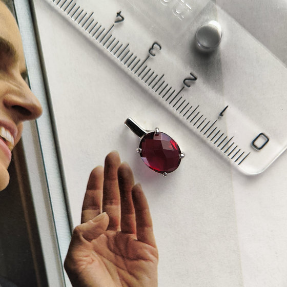 Срібна підвіска з гранатом nano 2.188ct
