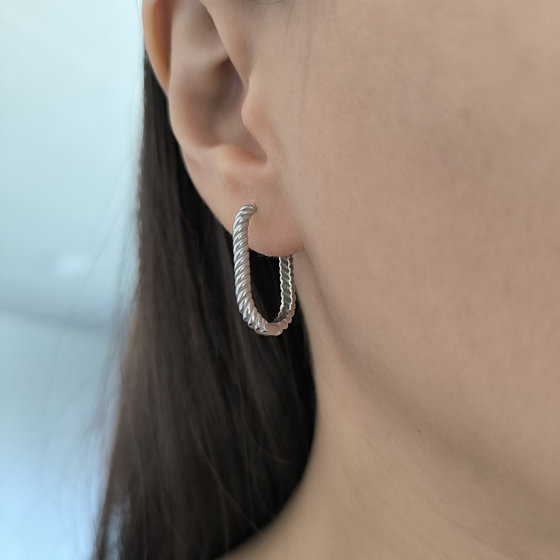 Серебряные серьги без камней