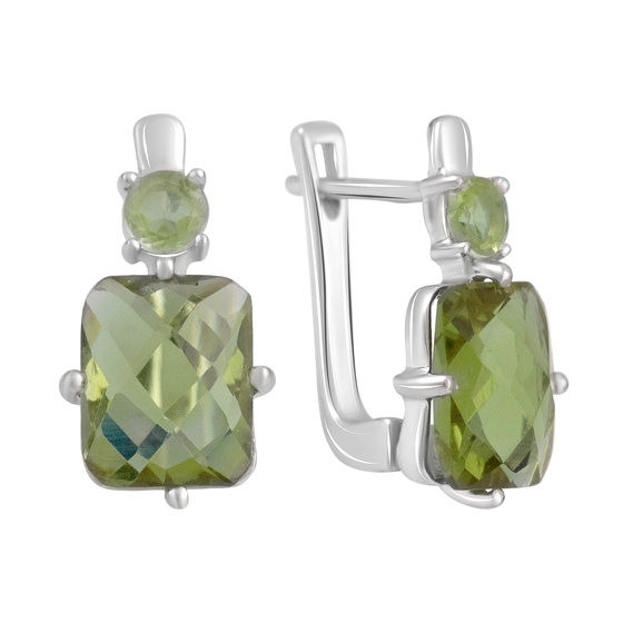 Серебряные серьги с султанитом 6.973ct