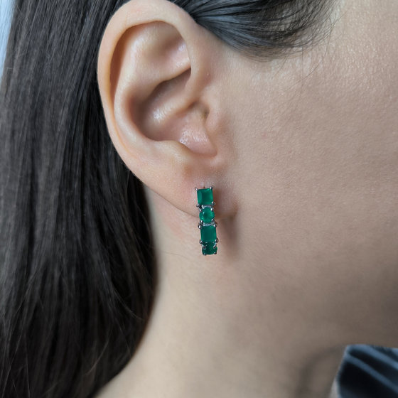 Серебряные серьги с агатом 2.405ct