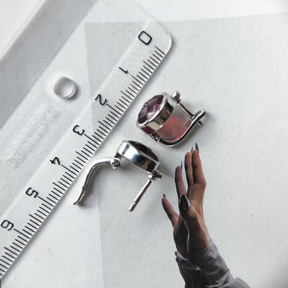 Серебряные серьги с гранатом nano 4.33ct