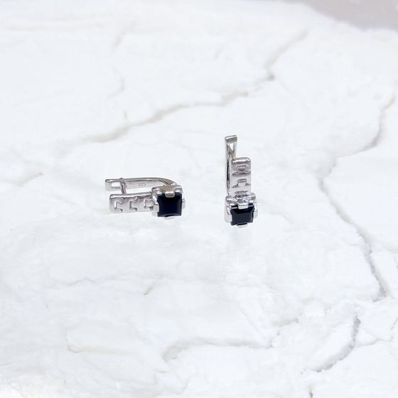 Срібні сережки з сапфіром 1.608ct