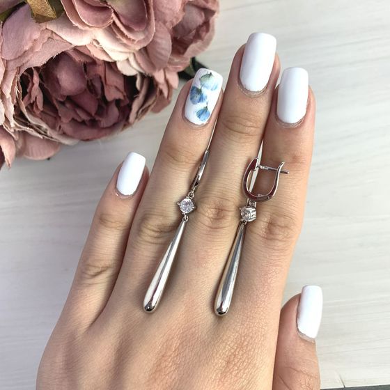Silver Earrings with Fianites