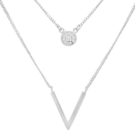 Silver necklace with phianites