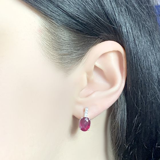 Серебряные серьги с рубином 5.413ct